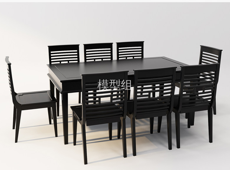 Z16-0214现代美式简约实木餐桌椅