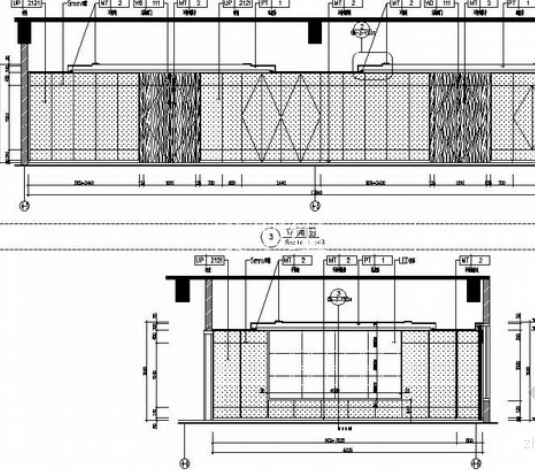 [北京]高档现代服务中心会议室装修施工图（含效果）会议室立面图 