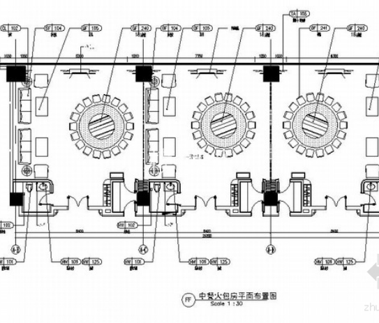 [北京]<a href=http://www.moxingzu.com/tag/5295/ target=_blank class=infotextkey>现代风格</a>餐厅包房装修施工图（含效果）