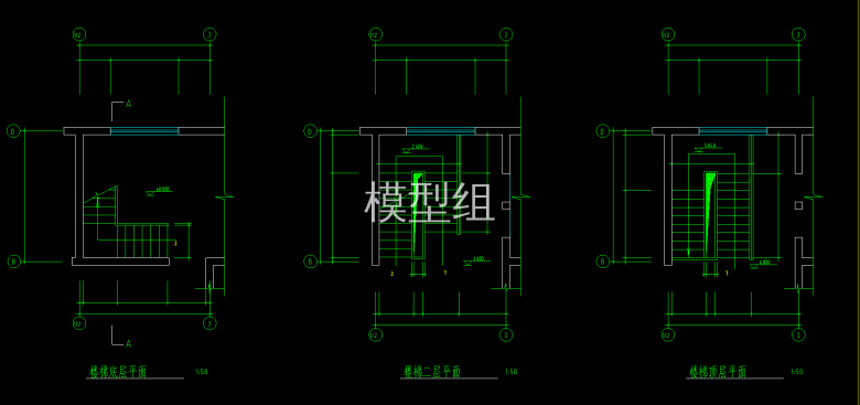 楼梯底层平面图、二层平面图、顶层平面图.png