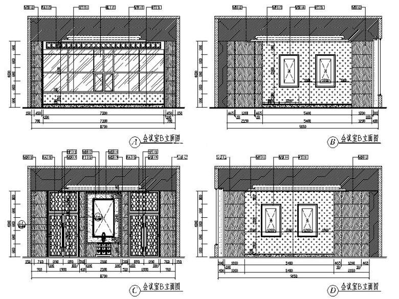 [成都]原生态中式风格茶坊室内设计立面图