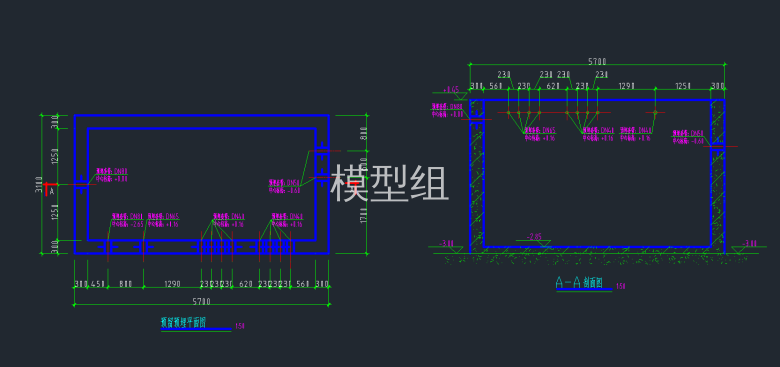 预留预埋件平面图，A-A剖面图.png