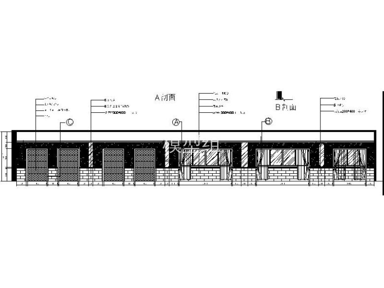 [湖南]复古地方特色湘菜馆室内设计立面图