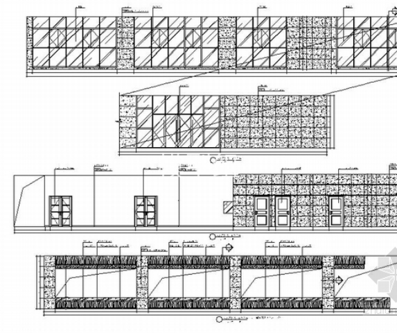 [浙江]设施完善现代便民服务中心室内装修施工图公证处大厅门厅立面图