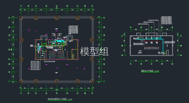 楼电梯出屋面动力平面图    屋面动力平面图.png