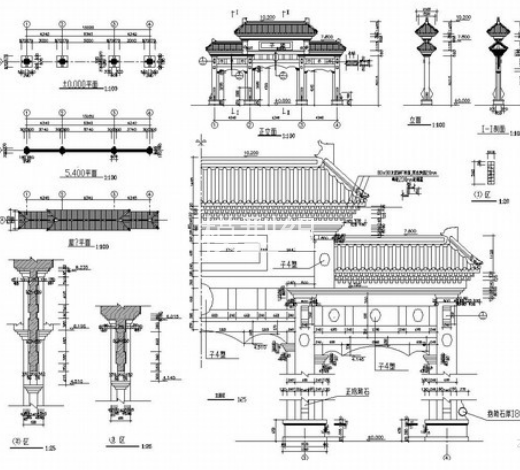 牌坊施工图 