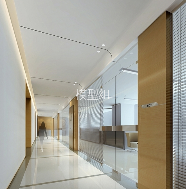 [北京]高档住宅小区回迁楼公共区装修设计施工图（含效果）走廊效果图