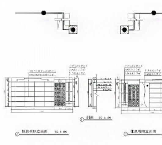 [江西]著名风景区<a href=http://www.moxingzu.com/tag/5295/ target=_blank class=infotextkey>现代风格</a>游客服务中心室内装修施工图休息书吧立面图