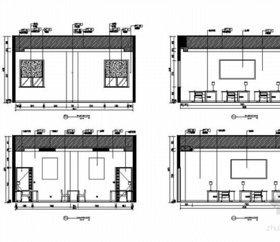 [江苏]环保科技工业园<a href=http://www.moxingzu.com/tag/5295/ target=_blank class=infotextkey>现代风格</a>社区服务中心室内装修施工图综合办公室立面图