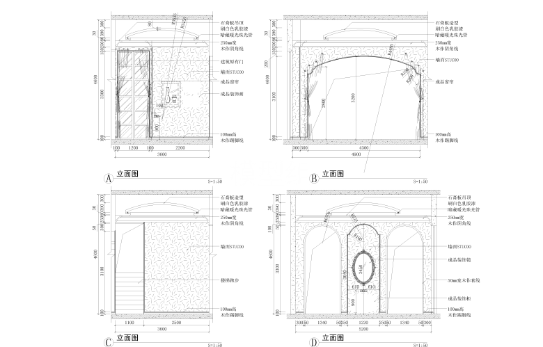 一层餐厅立面图