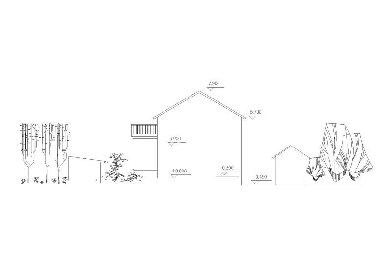 09新农村小康两层独院式住宅建筑剖面图