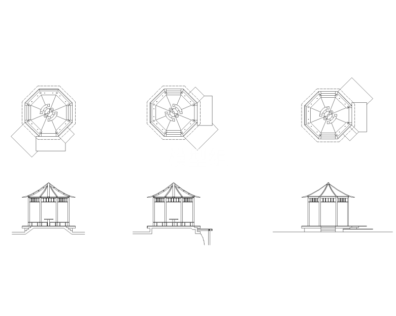 各式亭子施工图集 A-1八角亭