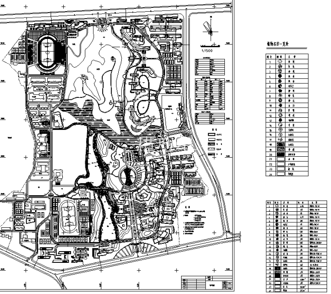 大学新校区景观规划平面图