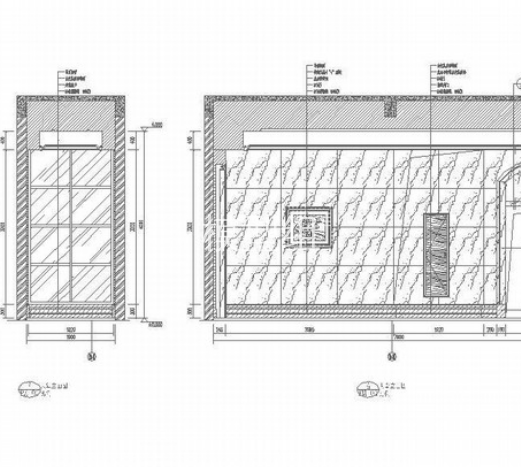 典雅简欧住宅入户大堂装修施工图（含效果）大堂立面图 