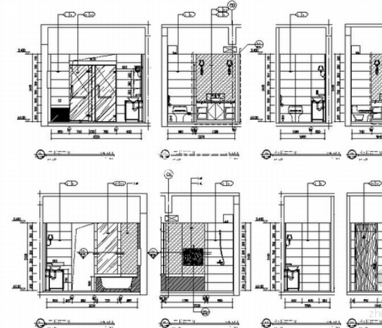 [山西]垃圾焚烧发电厂内<a href=http://www.moxingzu.com/tag/5295/ target=_blank class=infotextkey>现代风格</a>公寓楼室内装修施工图主卫立面图