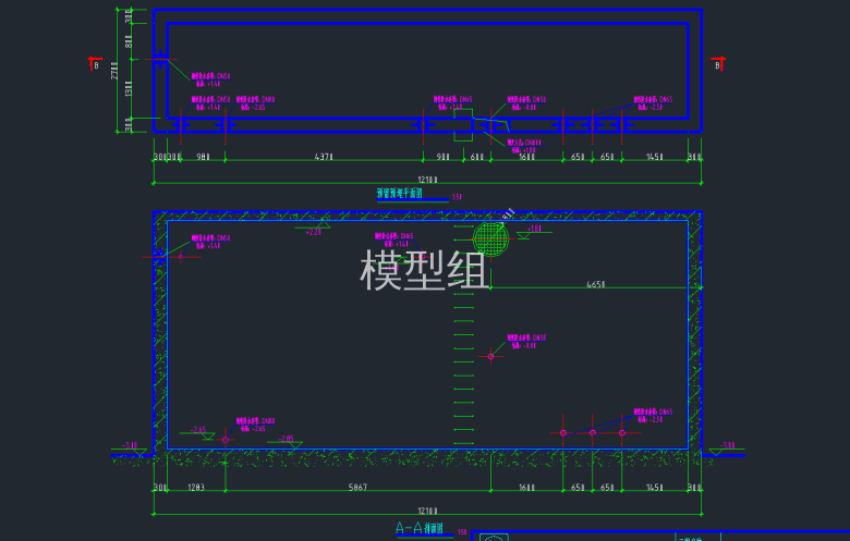 预留预埋件平面图2，A-A剖面图.png