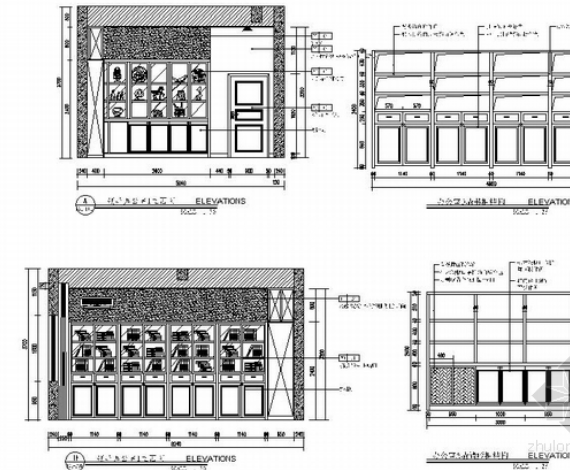 [湖南]看守所营房室内装修设计施工图办公室立面图