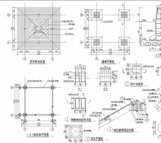 园林景亭施工详图