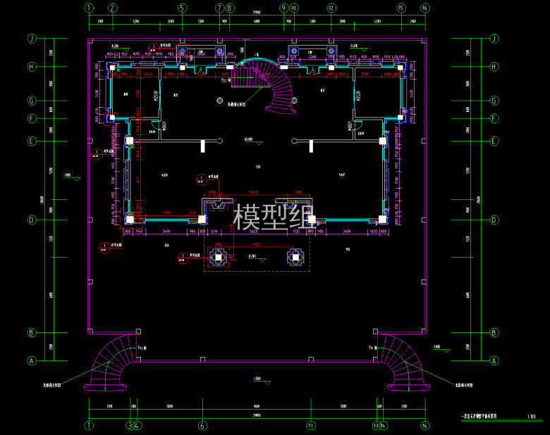 一层挂石以及钢架平面布置图.png