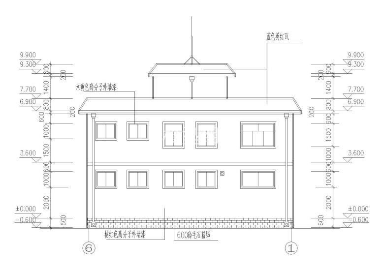 二层阁楼内庭小户型别墅建筑施工图_2