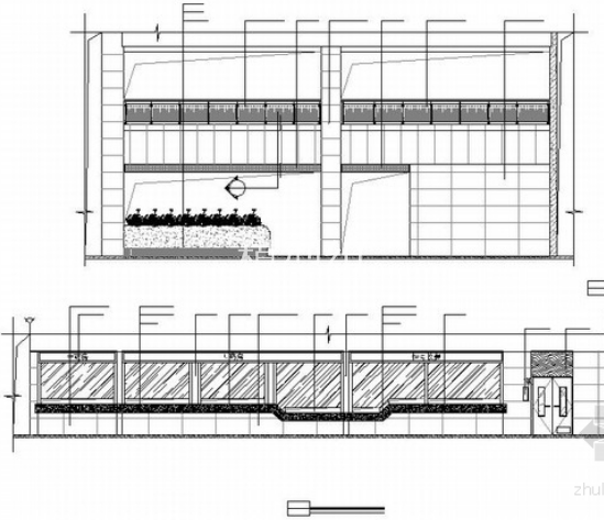 [湖南]高新区五层现代卫生院室内设计装修施工图后诊大厅立面图 