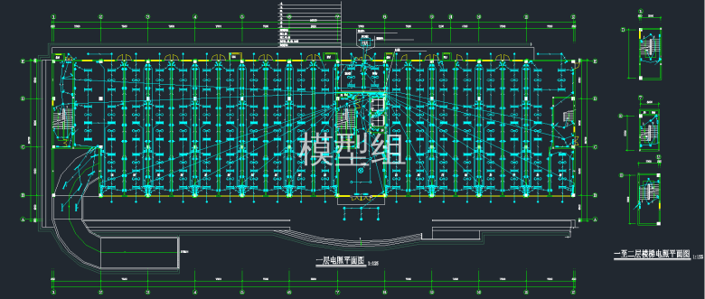 一层电照平面图    一至二层楼梯电照平面图.png