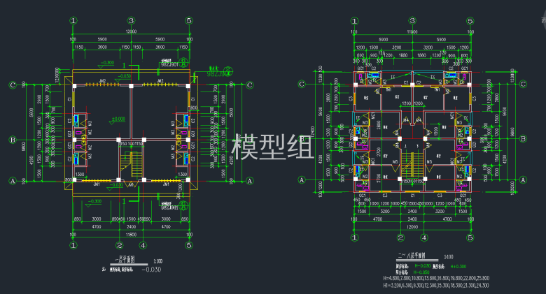 标准农民房一层平面图，二至八层平面图.png