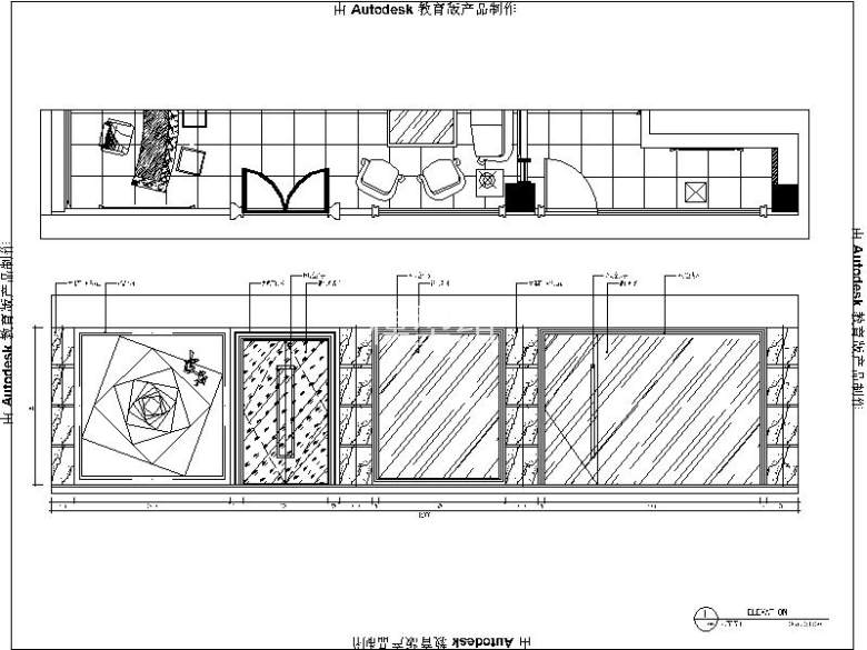 [福州]混搭风格展厅室内设计立面图