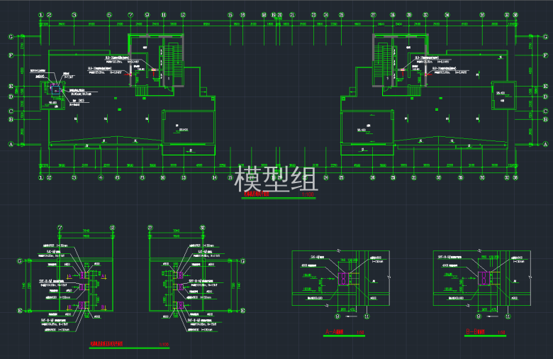 电梯机房通风平面图  a-a   b-b剖面图.png