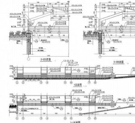 园林景观车库廊架施工详图