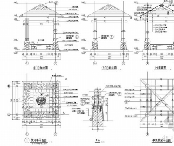 园林景亭施工详图