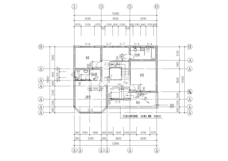 二层阁楼内庭小户型别墅建筑施工图_6