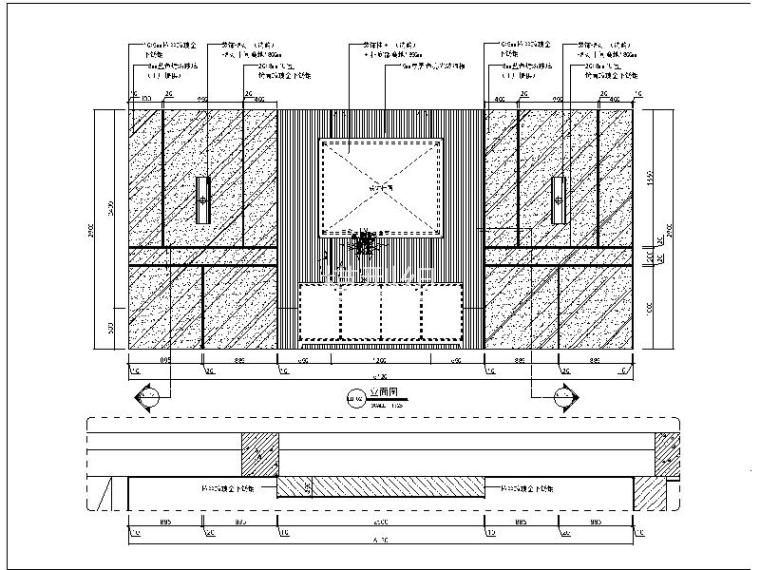 [深圳]某皮床家具展厅方案设计立面图