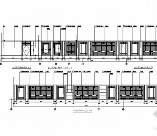 [安徽]现代消防办公楼室内装修施工图（含水电）荣誉室立面图