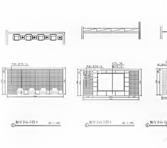 [江西]著名风景区<a href=http://www.moxingzu.com/tag/5295/ target=_blank class=infotextkey>现代风格</a>游客服务中心室内装修施工图指挥中心立面图