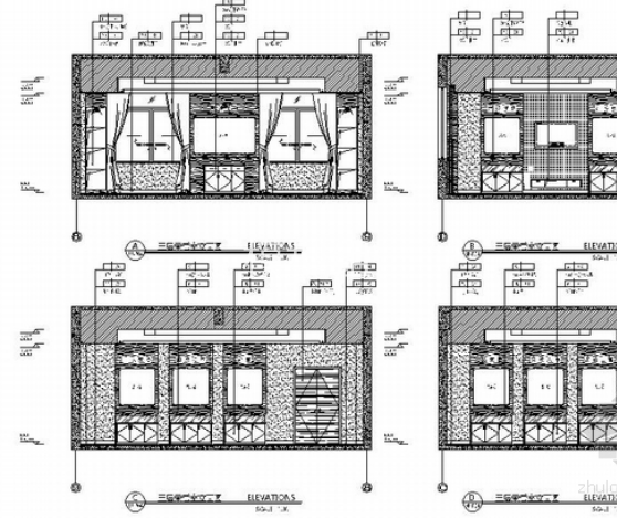 [湖南]看守所营房室内装修设计施工图荣誉室立面图