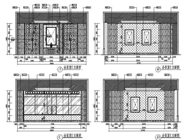 [成都]原生态中式风格茶坊室内设计立面图