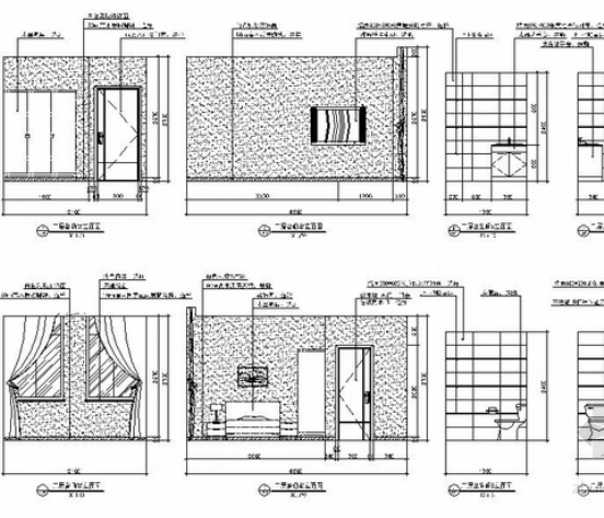 [浙江]权力机关执行机构业务用房室内装修施工图备寝室立面图