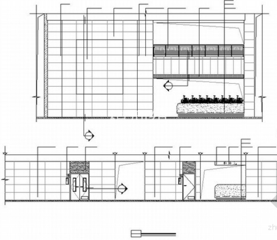 [湖南]高新区五层现代卫生院室内设计装修施工图门诊大厅立面图 