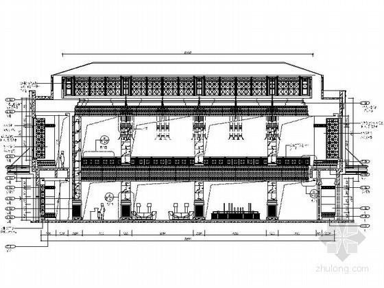 [长春]精品新古典主义风格售楼处装修施工图（含效果图）大堂立面图 