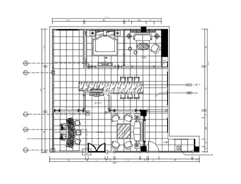 [福州]混搭风格展厅室内设计平面图