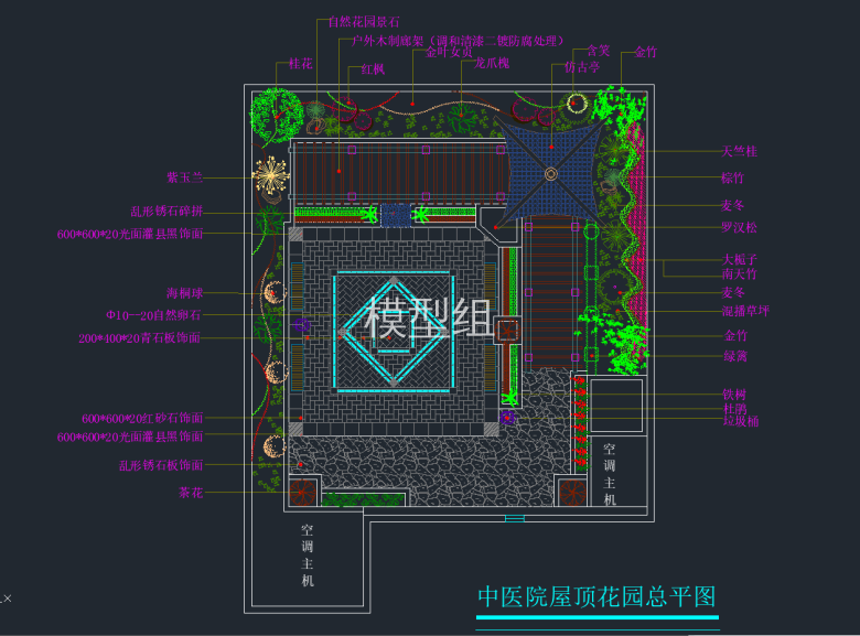 某中医院屋顶花园总平面图.png