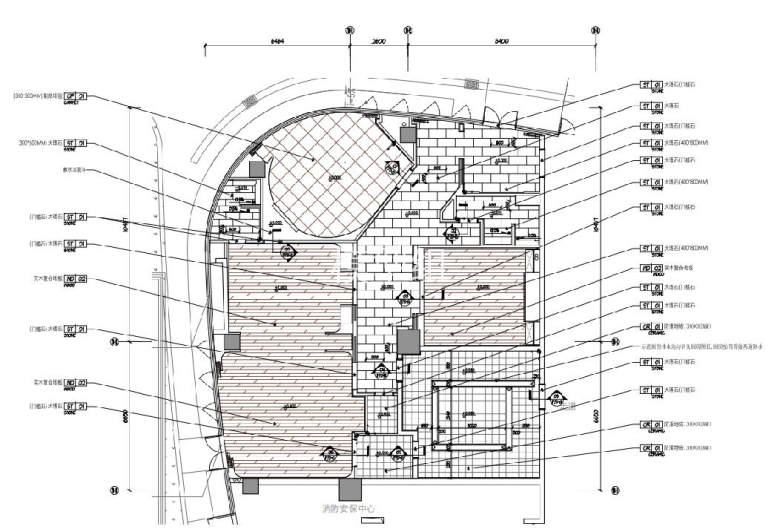 集艾设计 - 上海中城事业办公室CAD施工图1F材料布置图