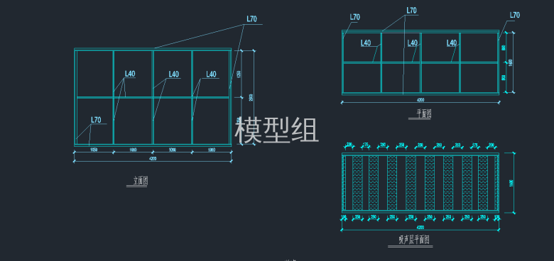 进风消声器立面图，进风消声器平面图，吸声层平面图.png