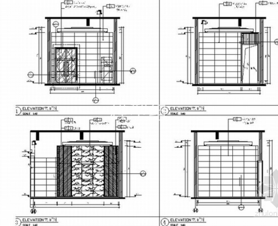 [福州]知名房地产开发商设计公共空间室内施工图立面图 
