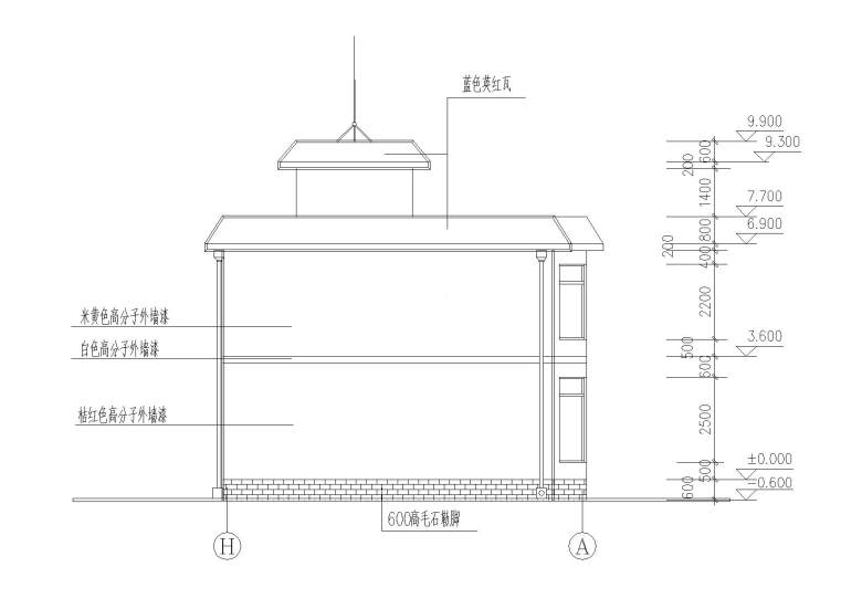 二层阁楼内庭小户型别墅建筑施工图_3