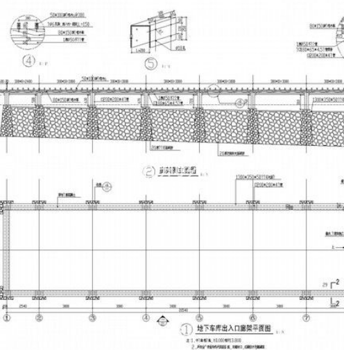 园林景观车库廊架施工详图