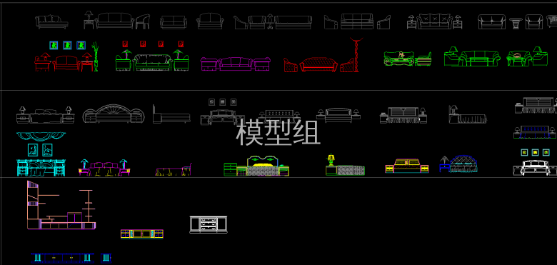 立面沙发、平面床、立面电视柜.png