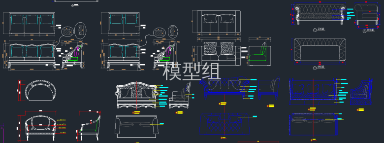 沙发家具cad施工图库集4.png