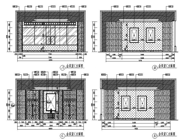 [成都]原生态中式风格茶坊室内设计立面图